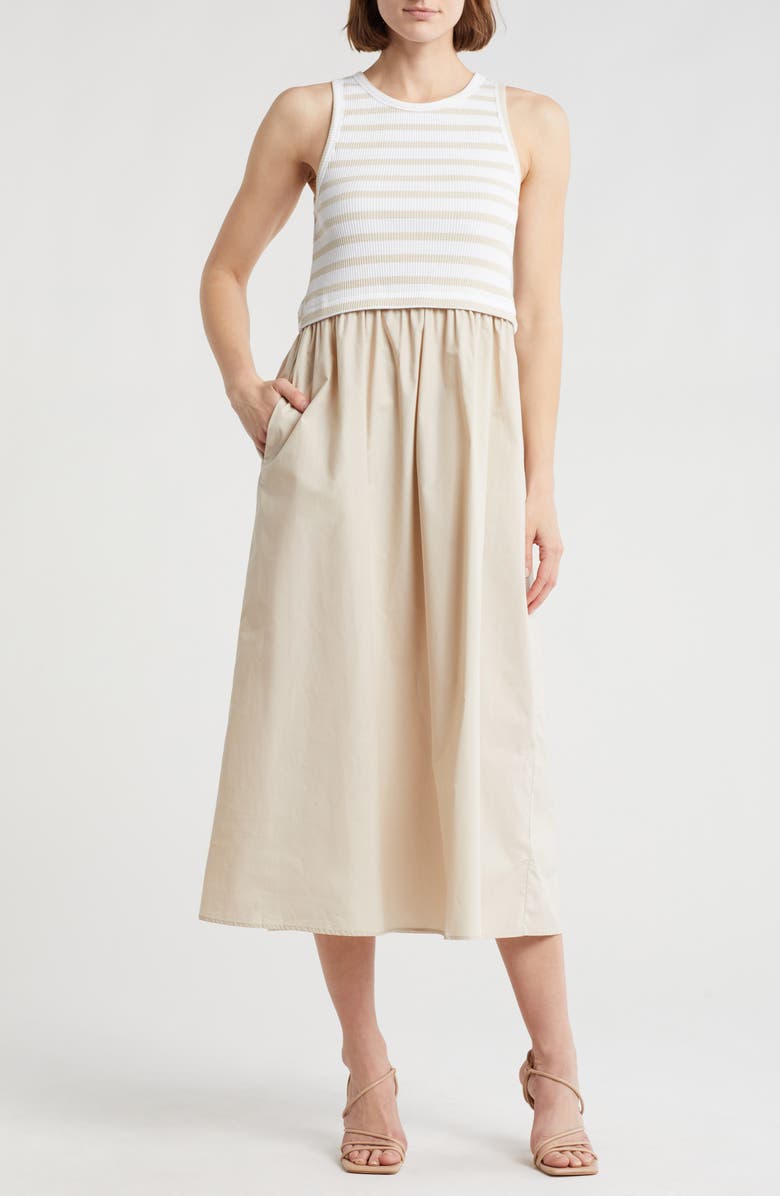 Ellen Tracy Mixed Media Dress, Main, color,