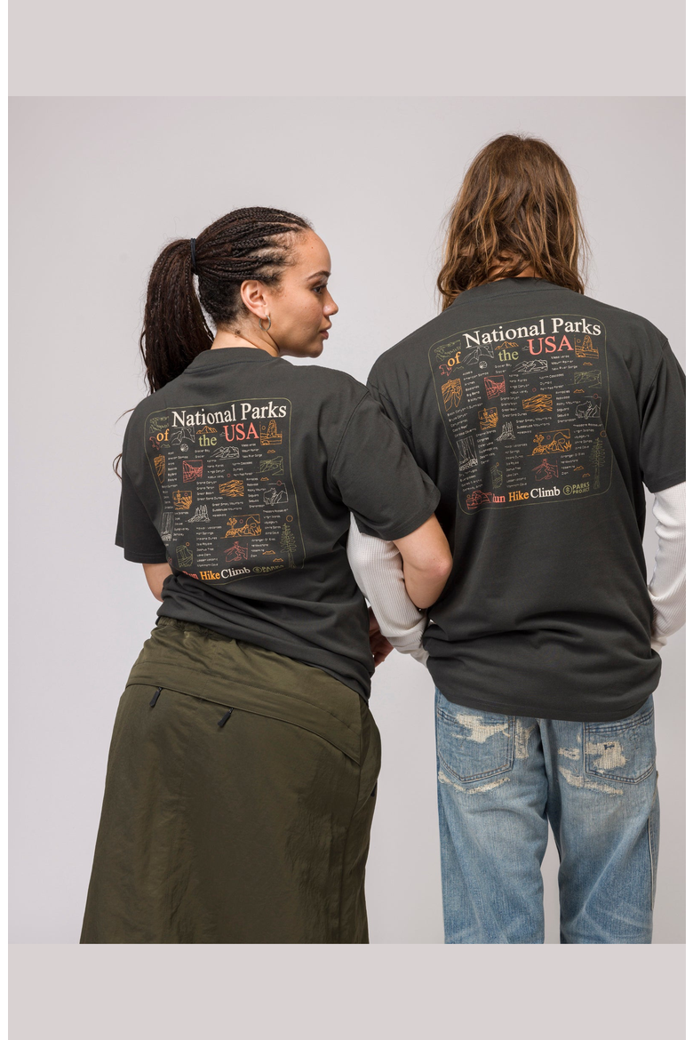 National Parks Outline Checklist Tee, Alternate, color, Vintage Black