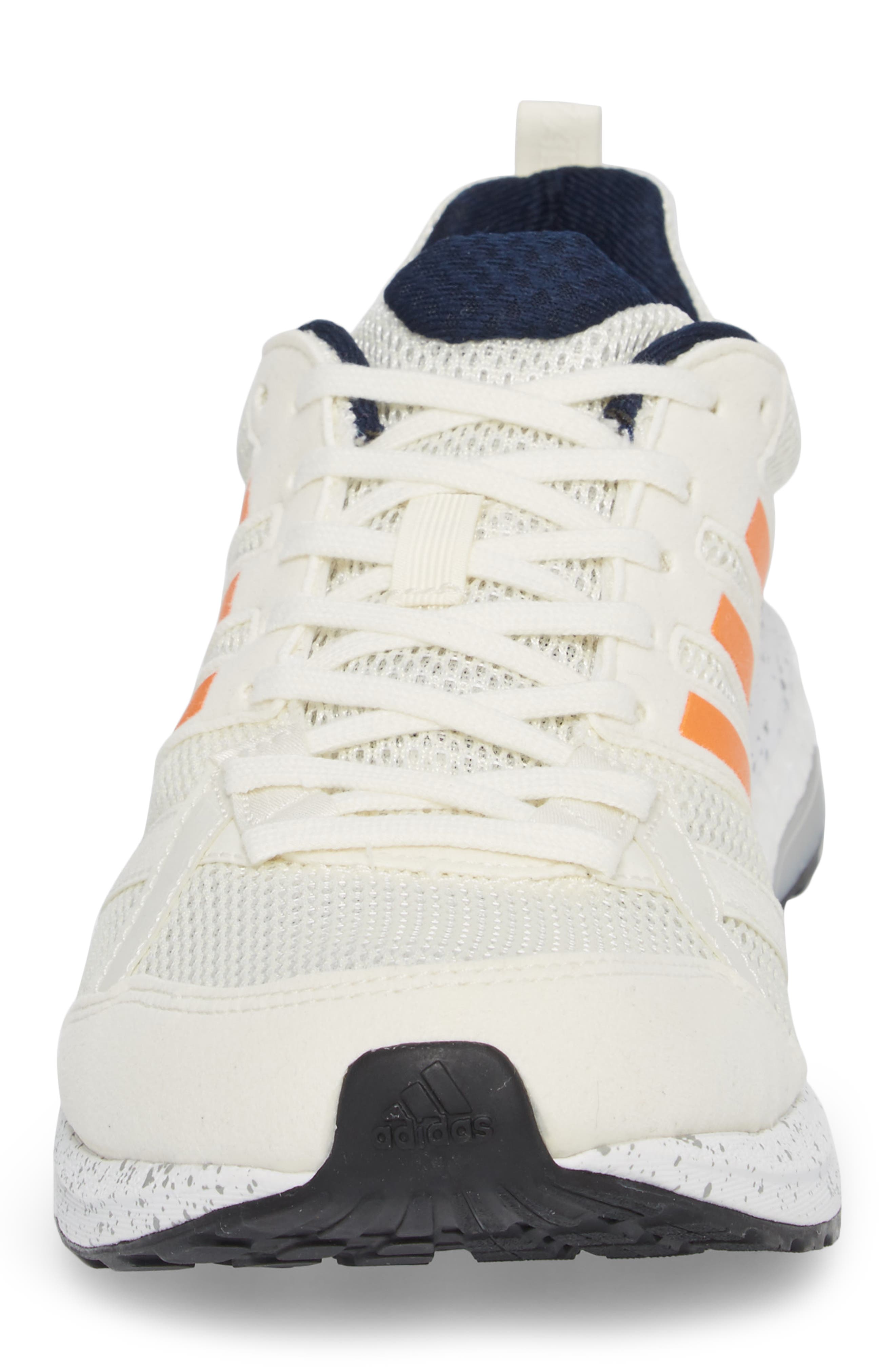Adizero Tempo 9 M Running Shoe, Alternate, color, OFF WHITE / ORANGE / NAVY