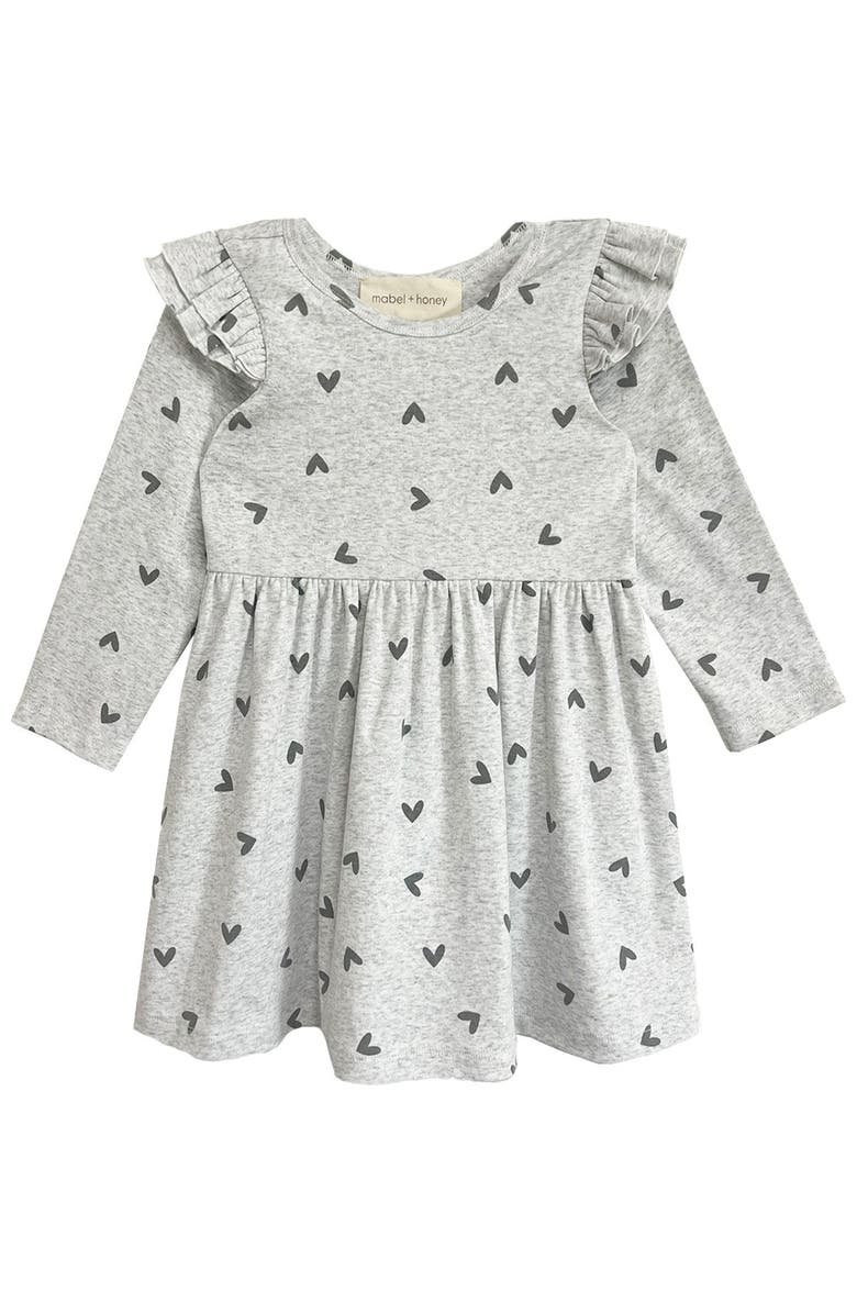 Mabel + Honey Heartfelt Dress, Main, color, Grey