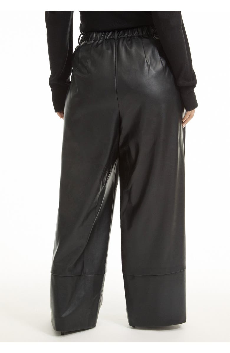 June + Vie Cuffed Faux Leather Pants, Alternate, color, Black Onyx