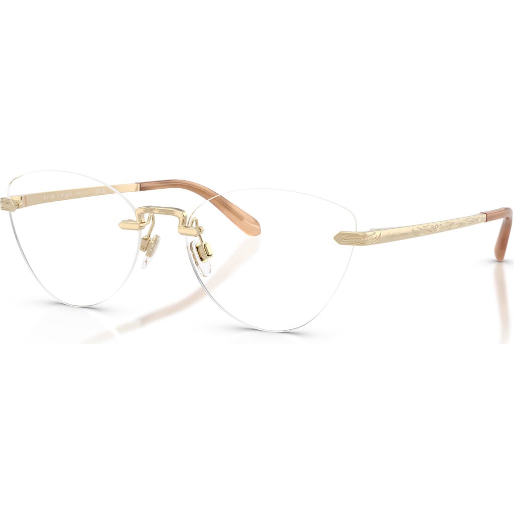 Ralph Lauren 54mm Cat Eye Optical Glasses In Gold