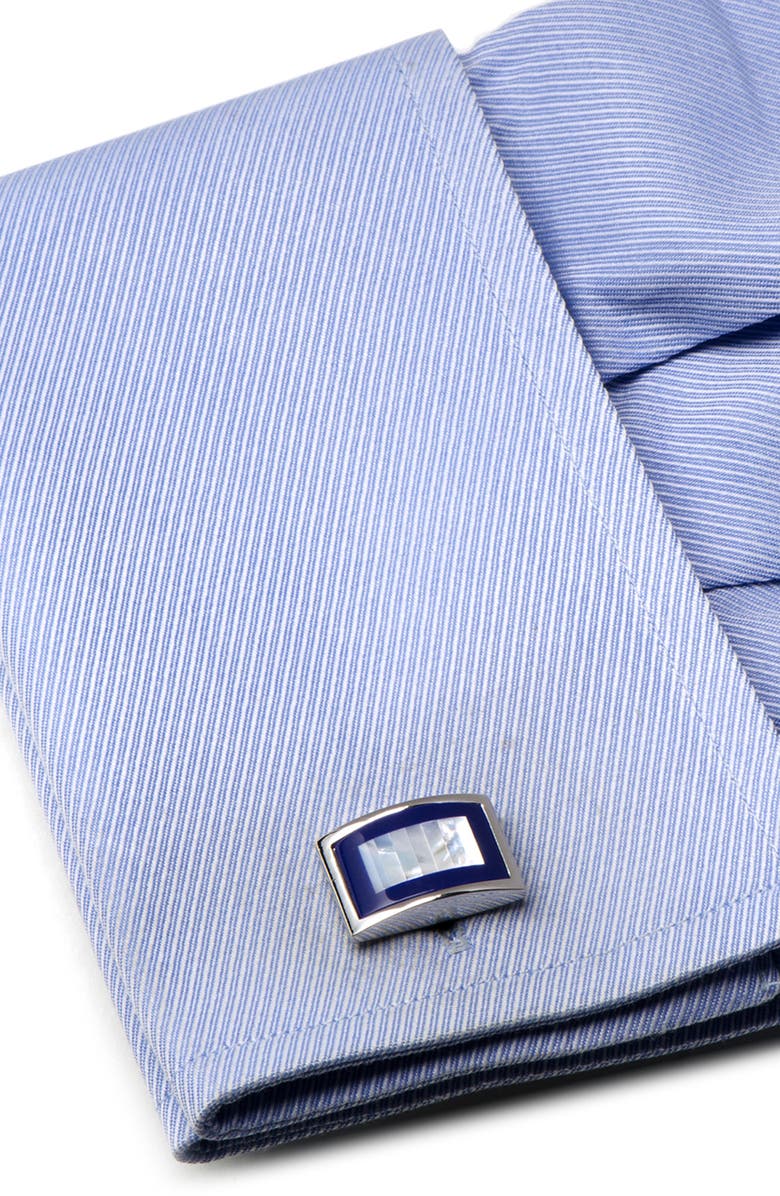 Cufflinks, Inc. Rectangle Mother-of-Pearl & Lapis Cuff Links, Alternate, color, Blue