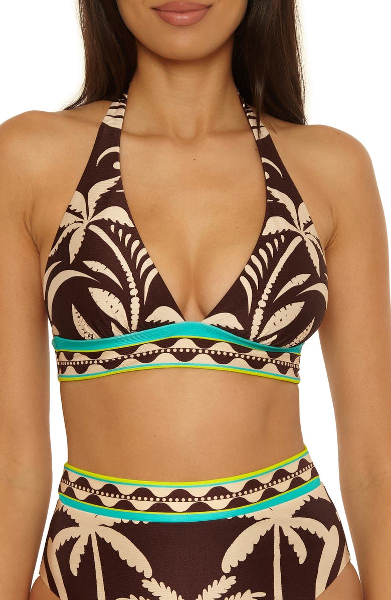 Trina Turk Syros Banded Halter Bikini Top, Main, color, 