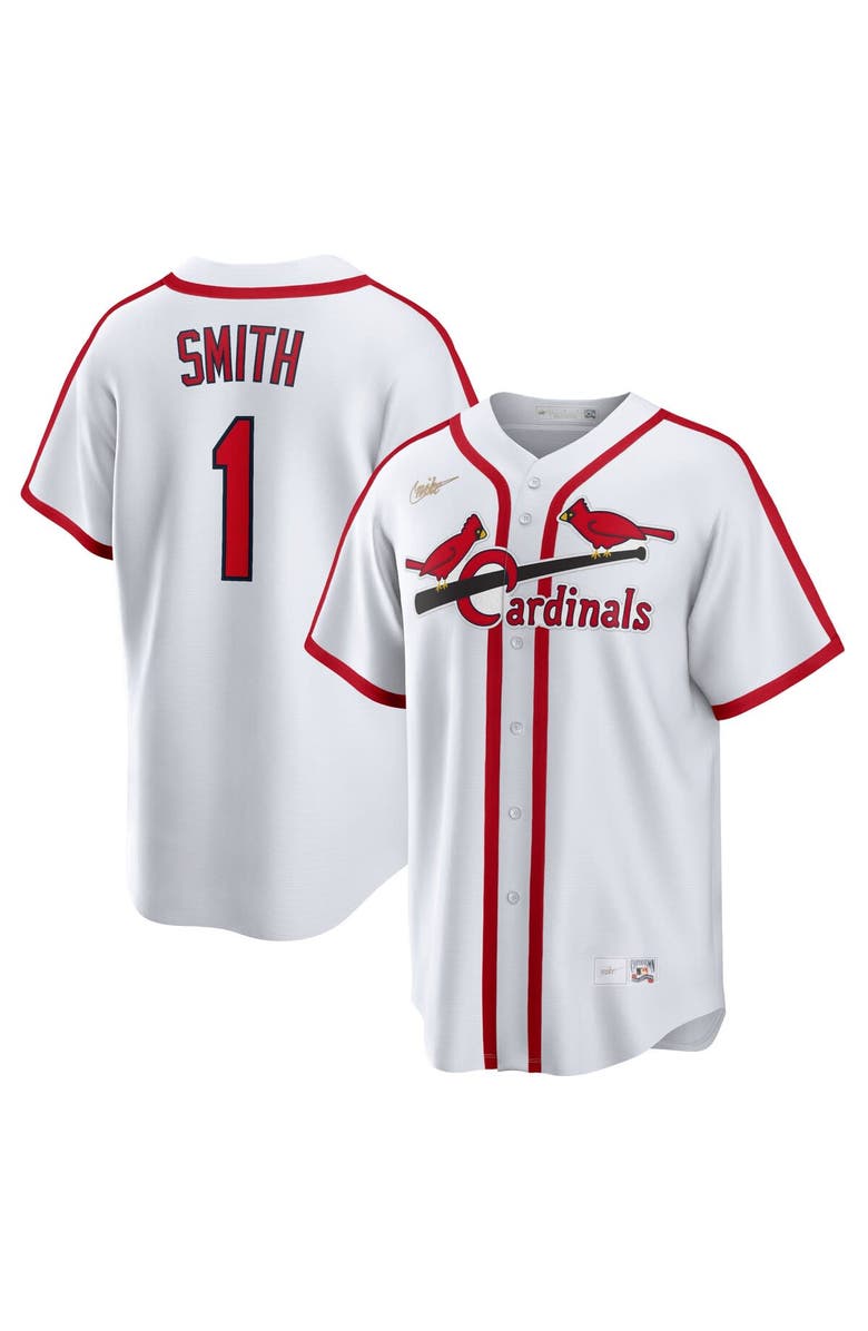 Nike Men's Nike Ozzie Smith White St. Louis Cardinals Home Cooperstown Collection Player Jersey, Main, color, White