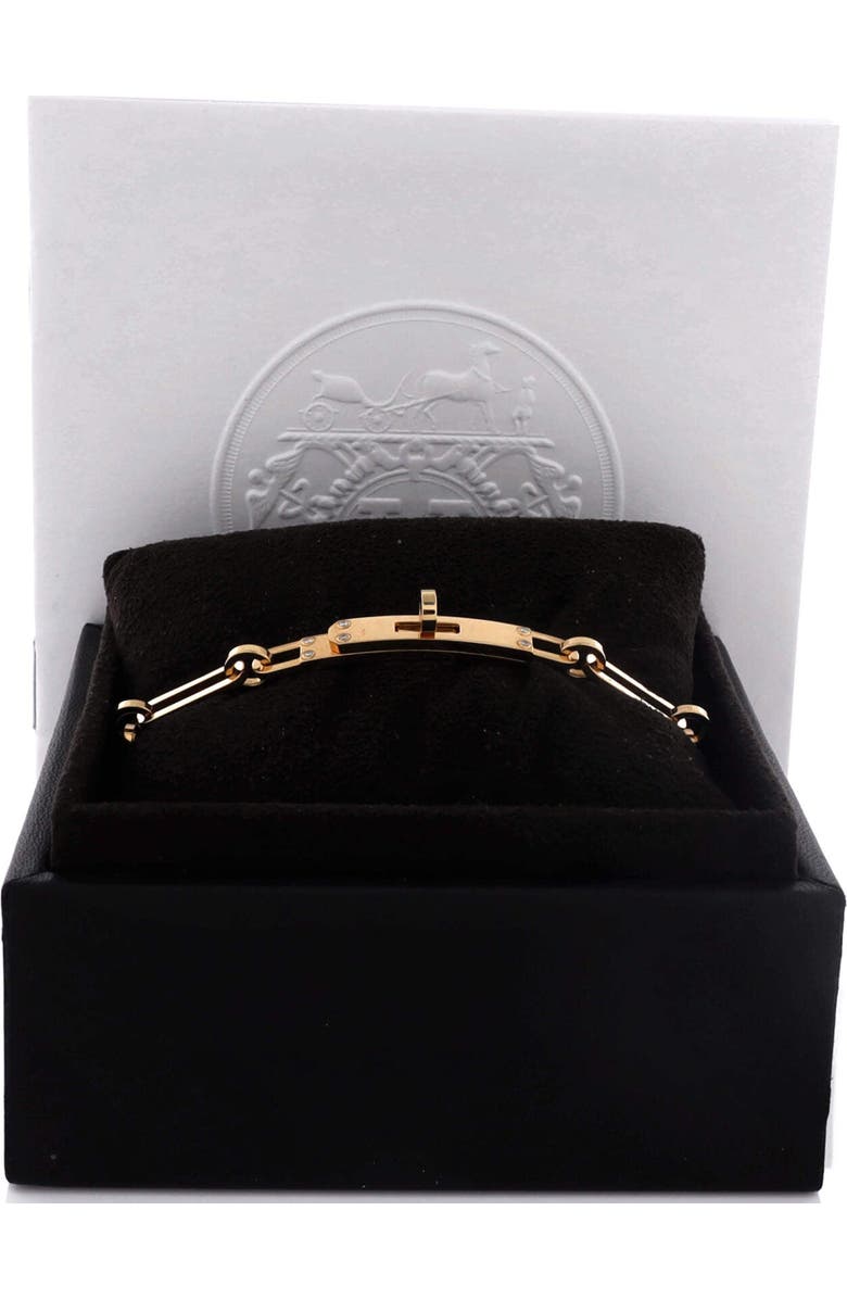 Pre-Owned Hermes Kelly Chaine Bracelet 18K Yellow Gold with Diamonds Small, Alternate, color, Yellow Gold