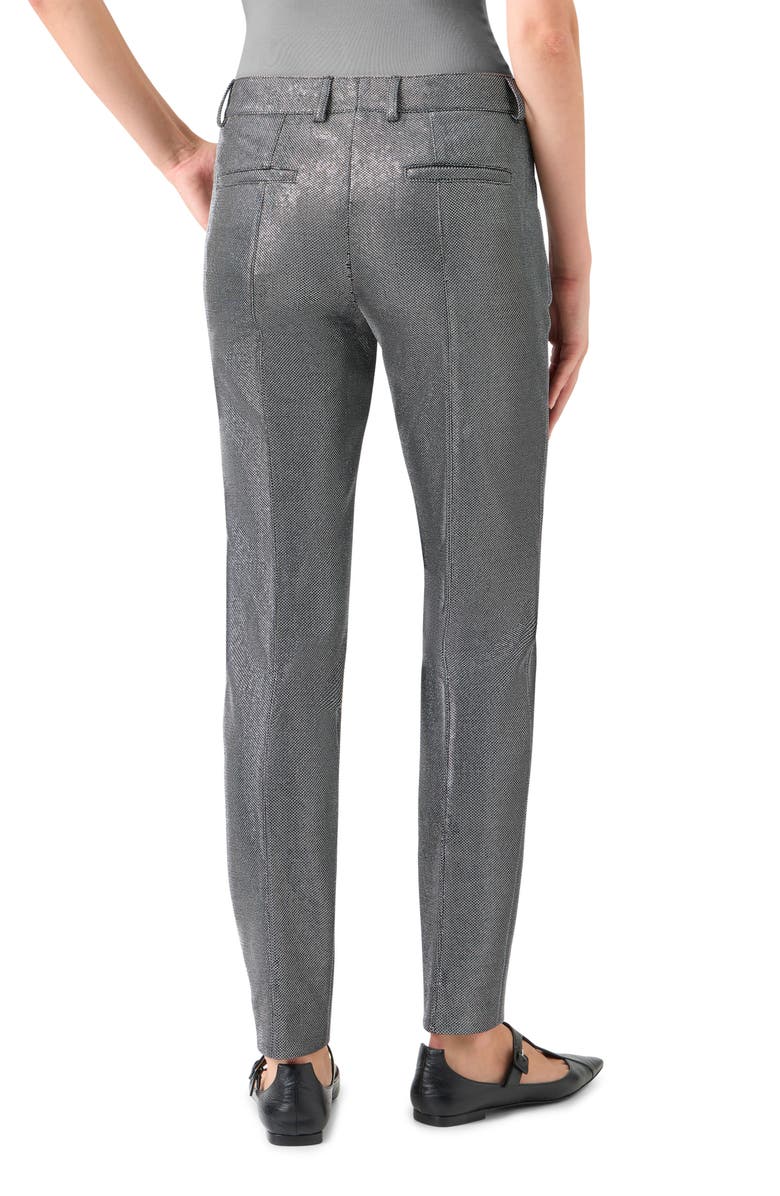 Akris punto Brushed Metallic Tailored Pants, Alternate, color, Brushed Steel