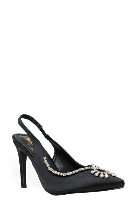 Halston Crystal Slingback Pump (Women)