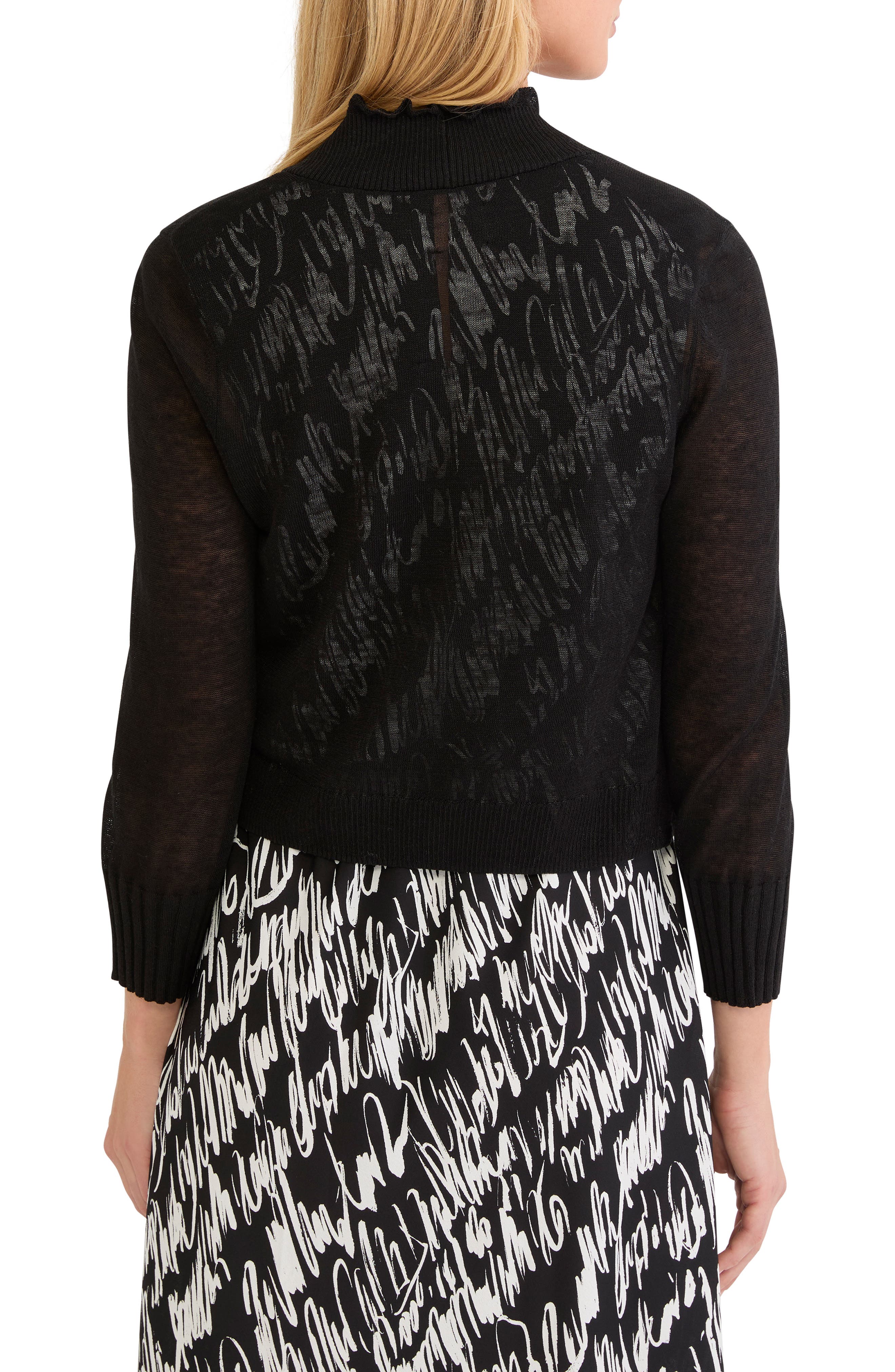 Ruffle Featherweight Linen Blend Cardigan - image 2