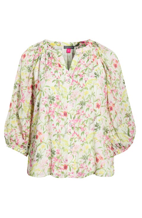 Floral Button-Up Shirt (Plus)