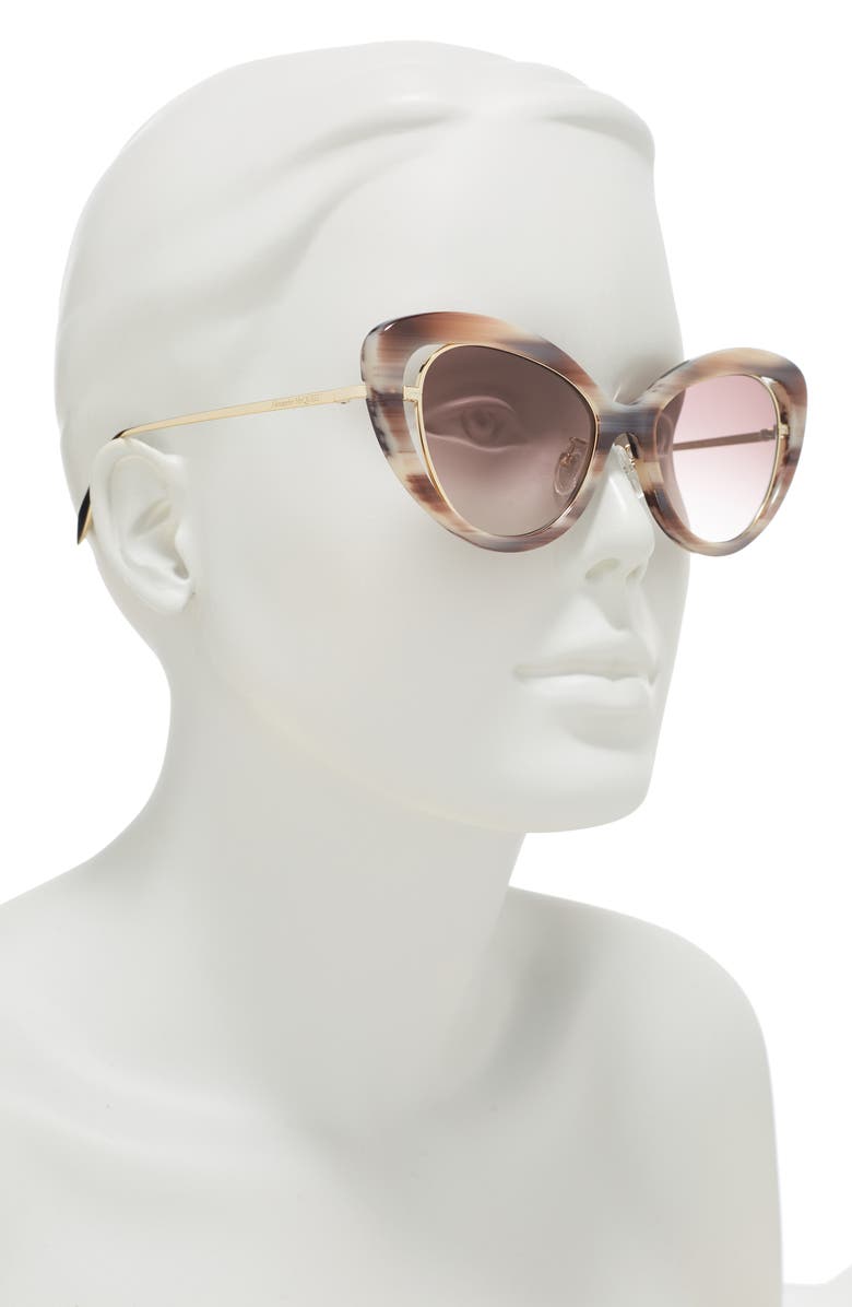 McQueen Alexander McQueen 53mm Cat Eye Sunglasses, Alternate, color,