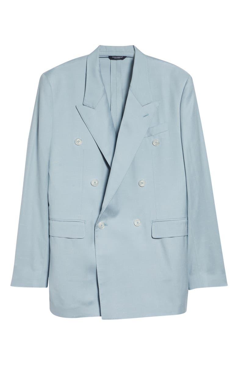 Dolce&Gabbana Double Breasted Shantung Jacket, Main, color, B8966 Azzurro Polvere