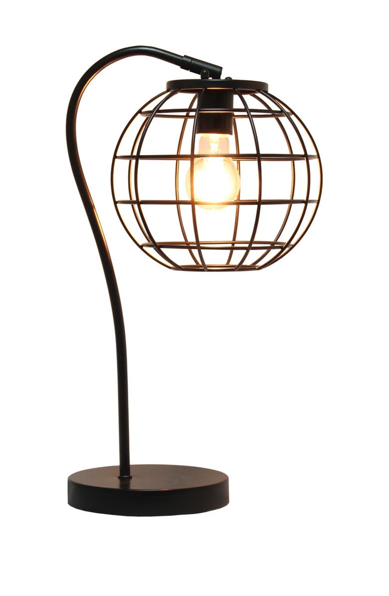 LALIA HOME Arched Metal Cage Table Lamp - Black, Alternate, color,