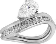 LuvMyJewelry Selena Silk Wave 2.00 Ct Pear Lab Grown Diamond Engagement Ring