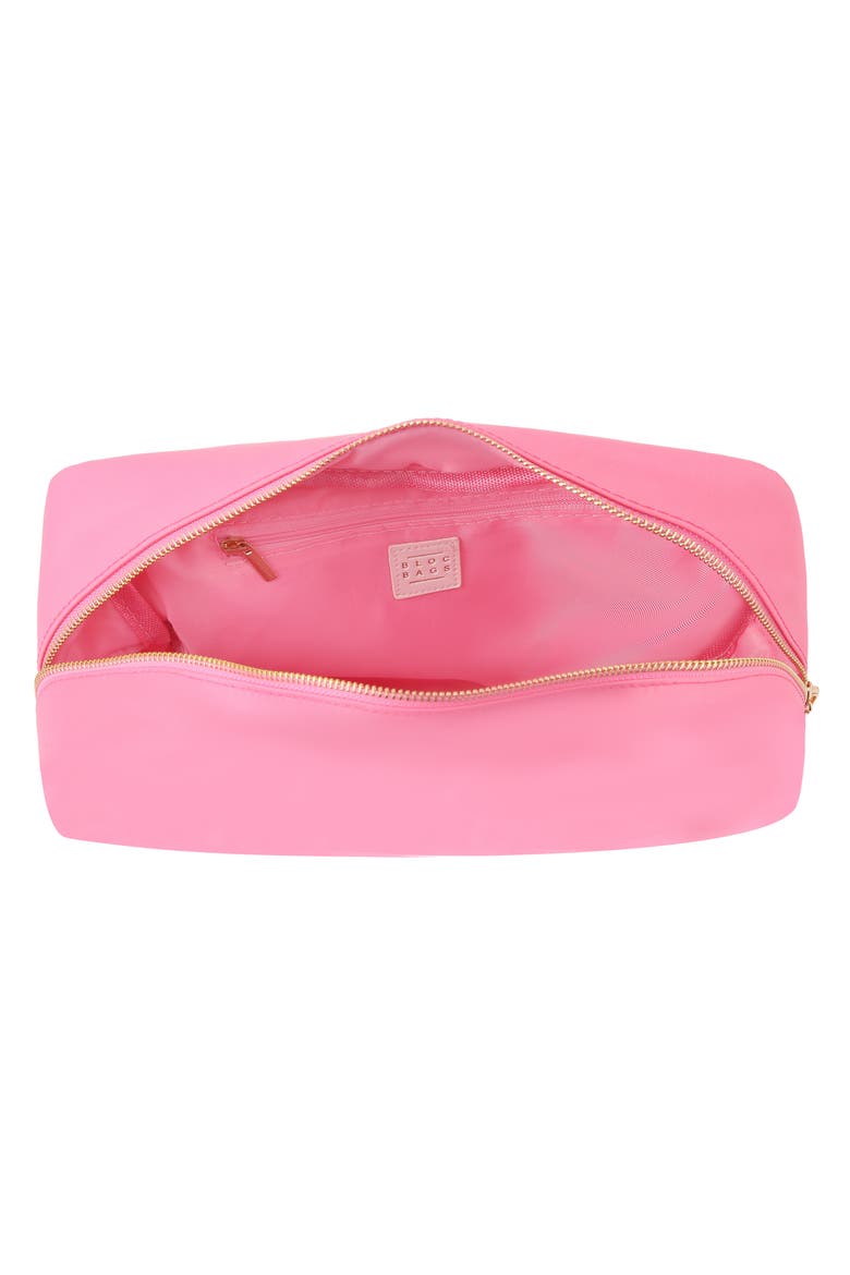 Extra Large Kiss Cosmetic Bag, Alternate, color, BUBBLEGUM PINK