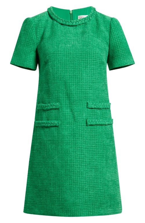 Eliza J Braid Detail Tweed Dress In Green