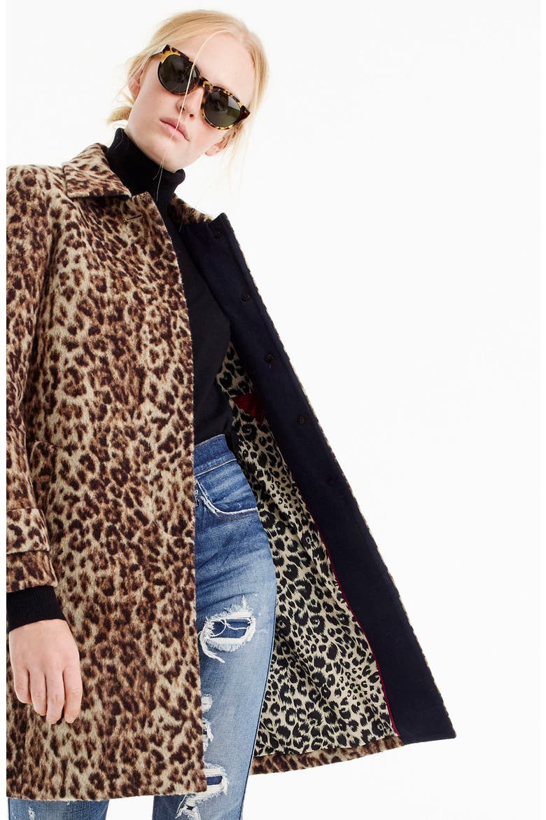 Double Leopard Topcoat, Alternate, color, SNOW LEOPARD