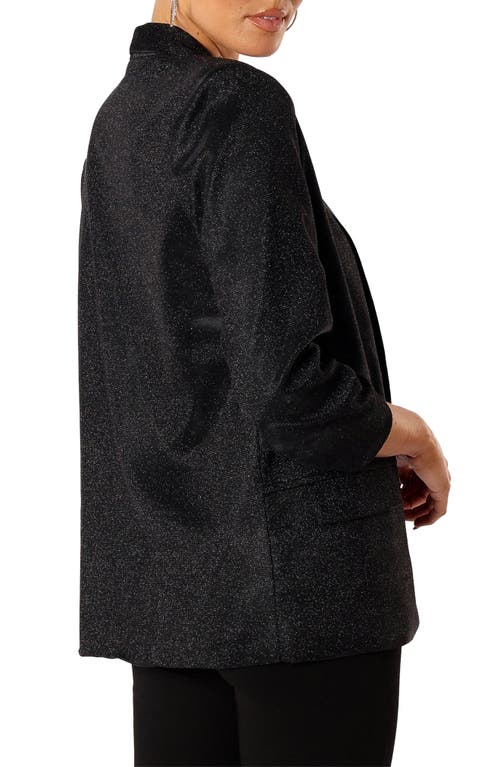 Petal And Pup Petal & Pup Gemma Metallic Knit Blazer In Black