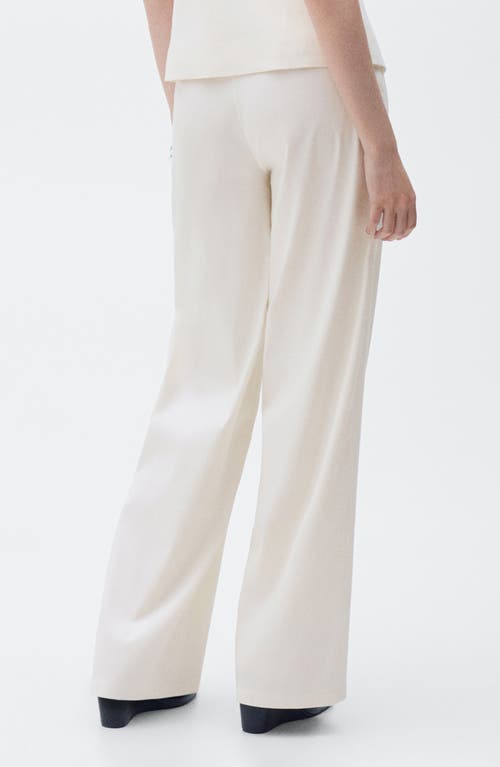 Mango Straight Mid-rise Trousers Ecru In Neutral