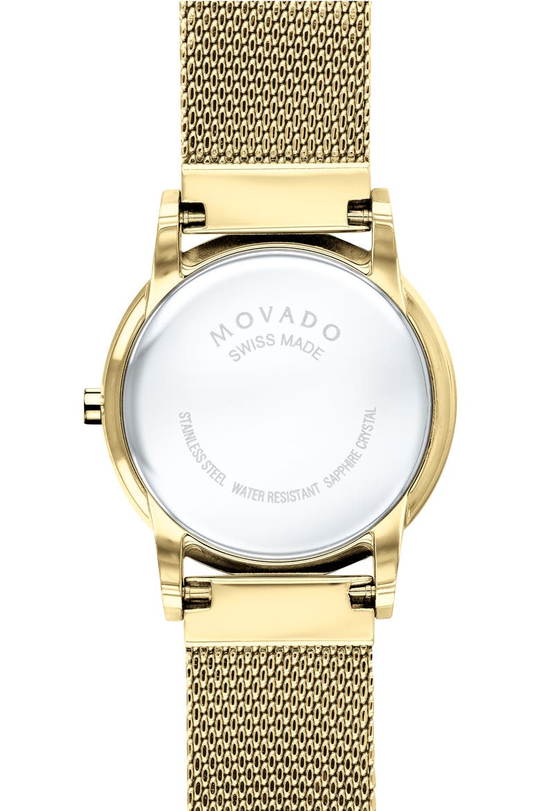 Museum Mesh Strap Watch, 28mm, Alternate, color, GOLD/ WHITE MOP/ GOLD