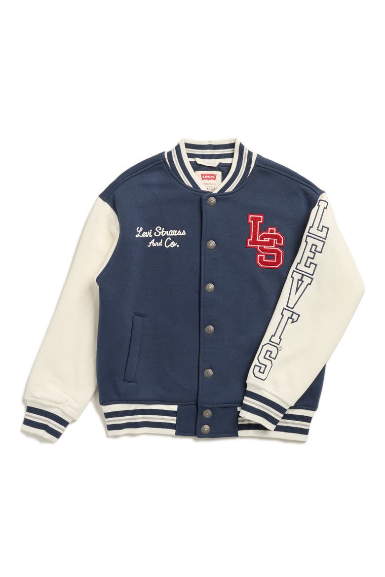 Kids' Varsity Bomber Jacket, Main, color, DRESS BLUES
