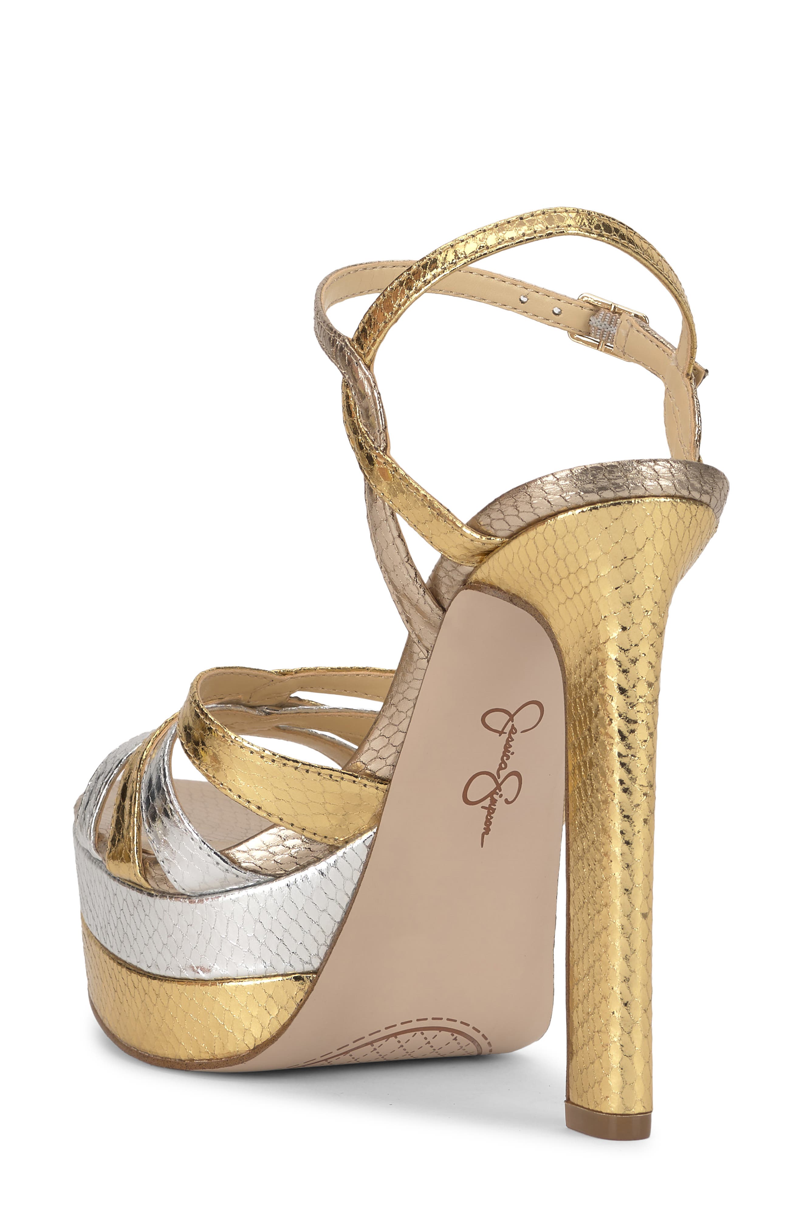 Itzari Ankle Strap Platform Sandal, Alternate, color, GOLD