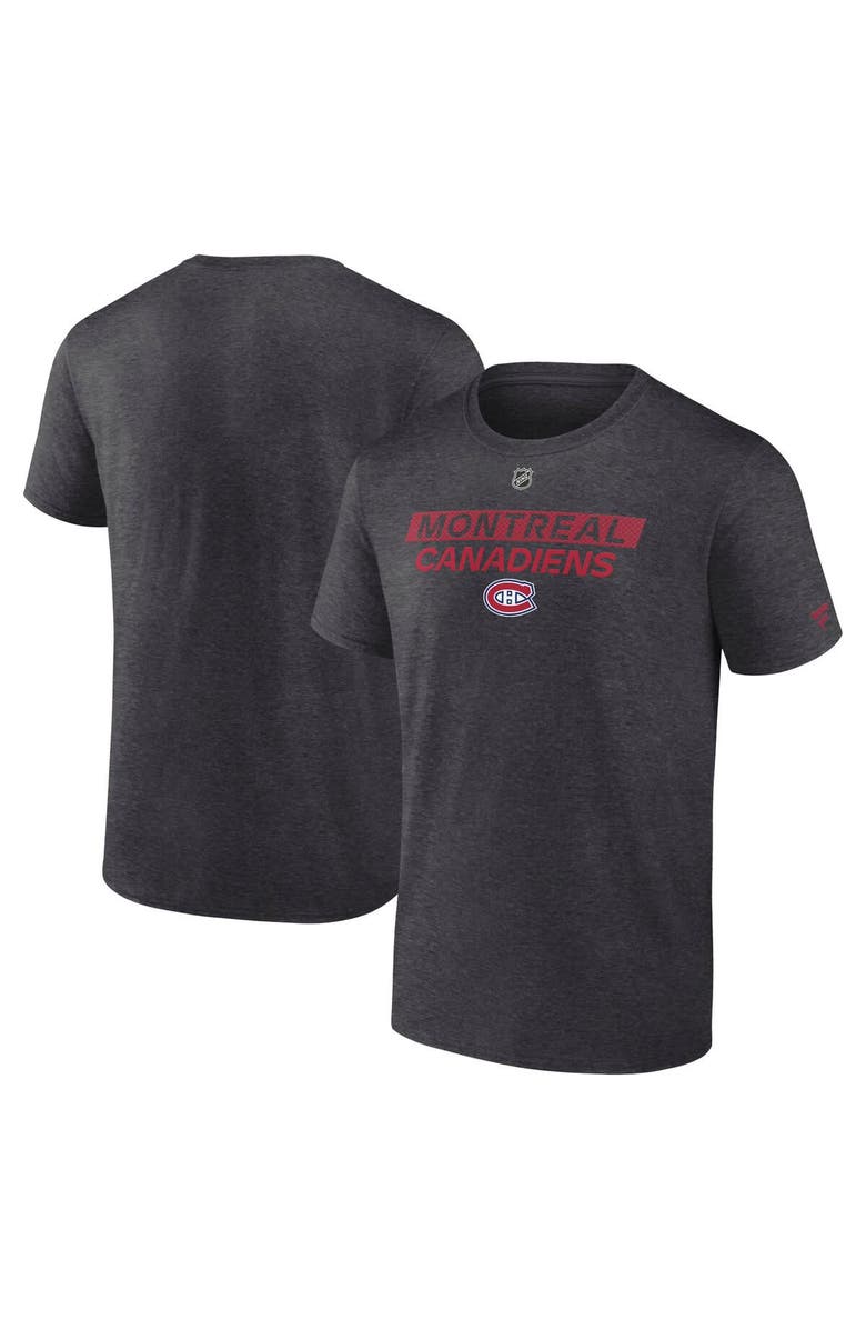 FANATICS Men
s Fanatics  Heather Charcoal Montreal Canadiens Authentic Pro Core Primary T-Shirt, Main, color, Heather Charcoal