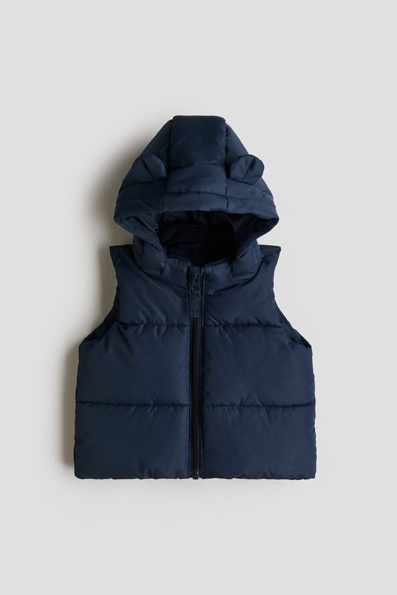 Hooded Puffer Vest, Main, color, Navy blue