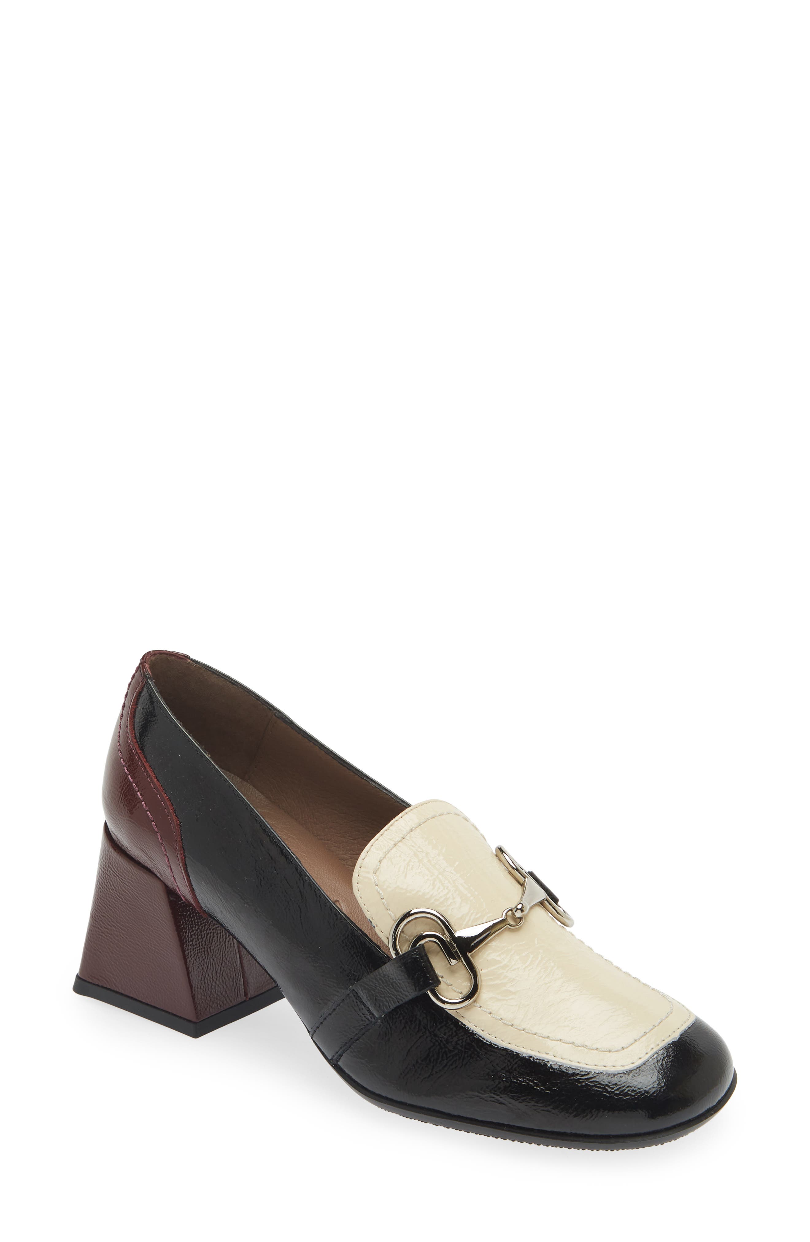Wonders Moc Toe Bit Loafer Pump, Main, color, Black Vino Cream Combo