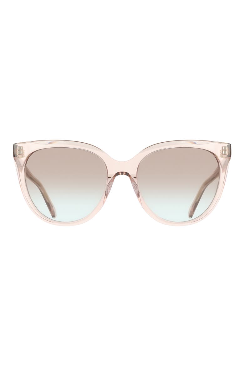 56mm Gradient Cat Eye Sunglasses, Main, color, TRANSPARENT ROSE
