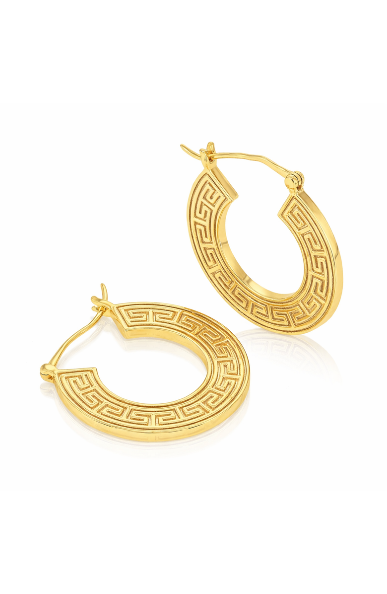 Donatello Gian Greek Designed Hoop Earrings, Alternate, color, Gold