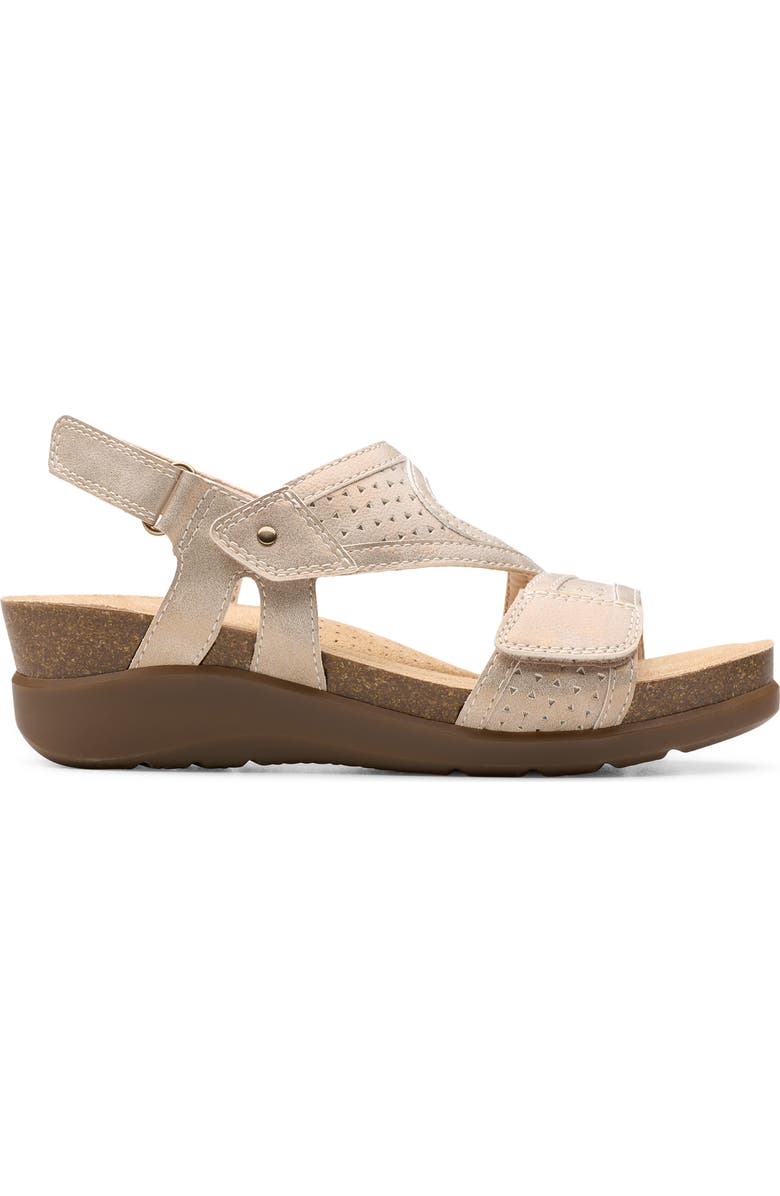 Clarks<sup>®</sup> Calenne Carmen Wedge Sandal, Alternate, color, Blush Metallic
