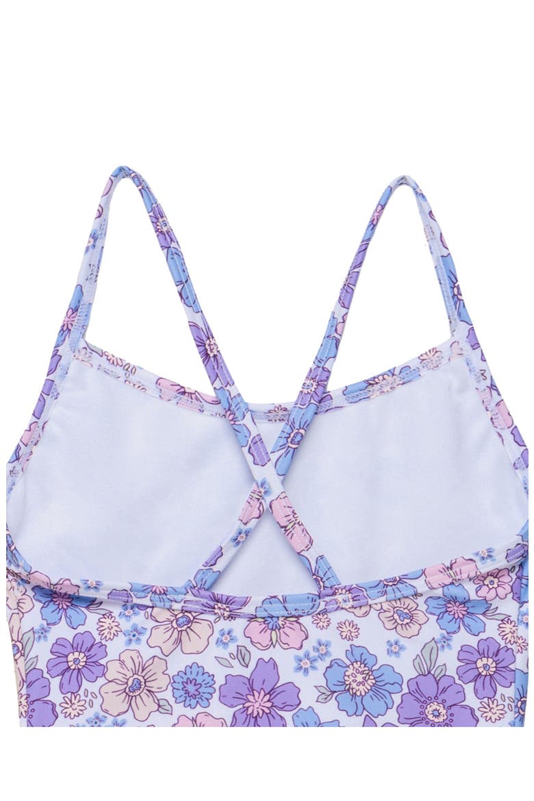 Vintage Flower Criss Cross Back One Piece, Alternate, color, Multi-Violet
