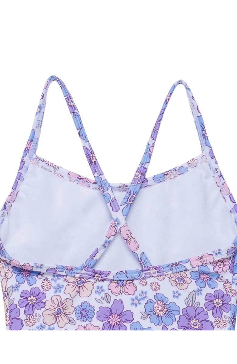 Gottex Kids Vintage Flower Criss Cross Back One Piece, Alternate, color, Multi-Violet