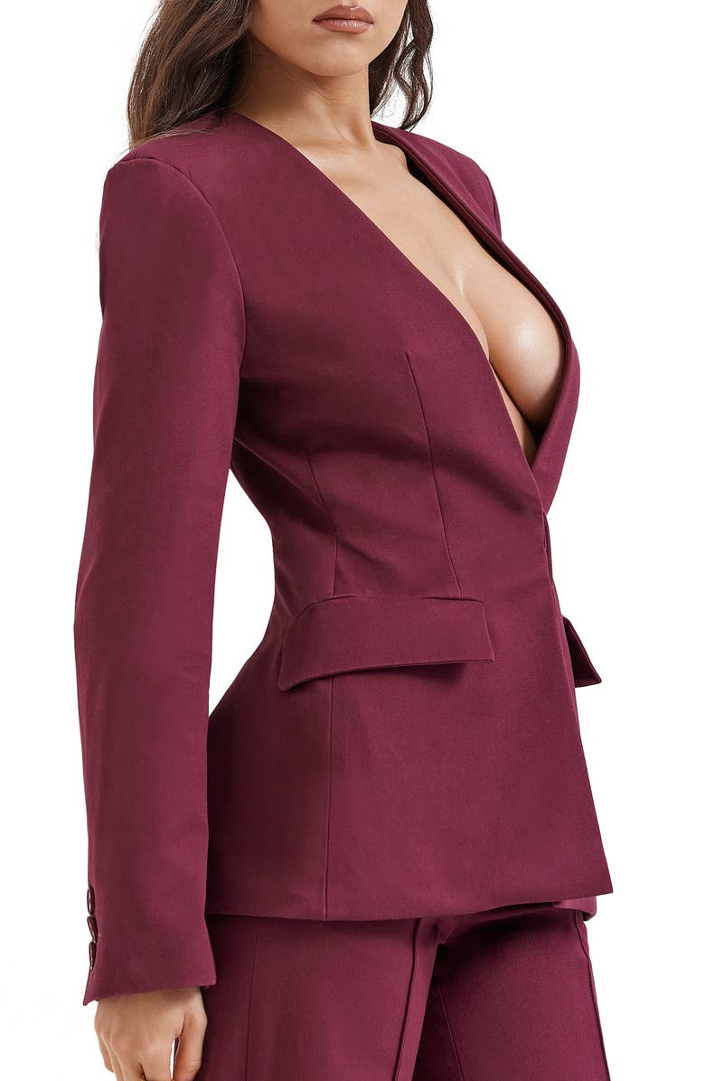 HOUSE OF CB Theodora Stretch Cotton Blend Twill Blazer, Alternate, color, 