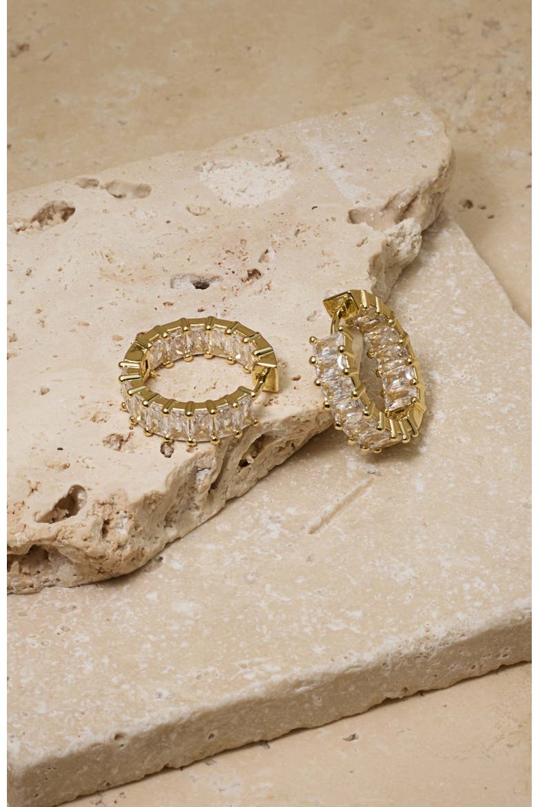 Taryn Crystal Hoops, Alternate, color, Gold