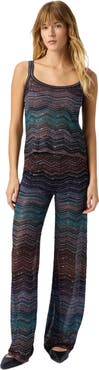 Missoni Chevron Lamé Viscose Sleeveless Crewneck Top With Sequins