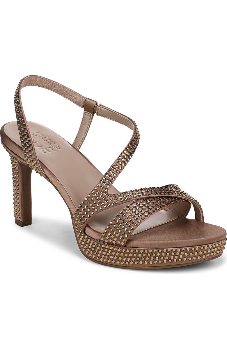 Naturalizer Abby Platform Sandal, Main, color, Cafe Beige Satin