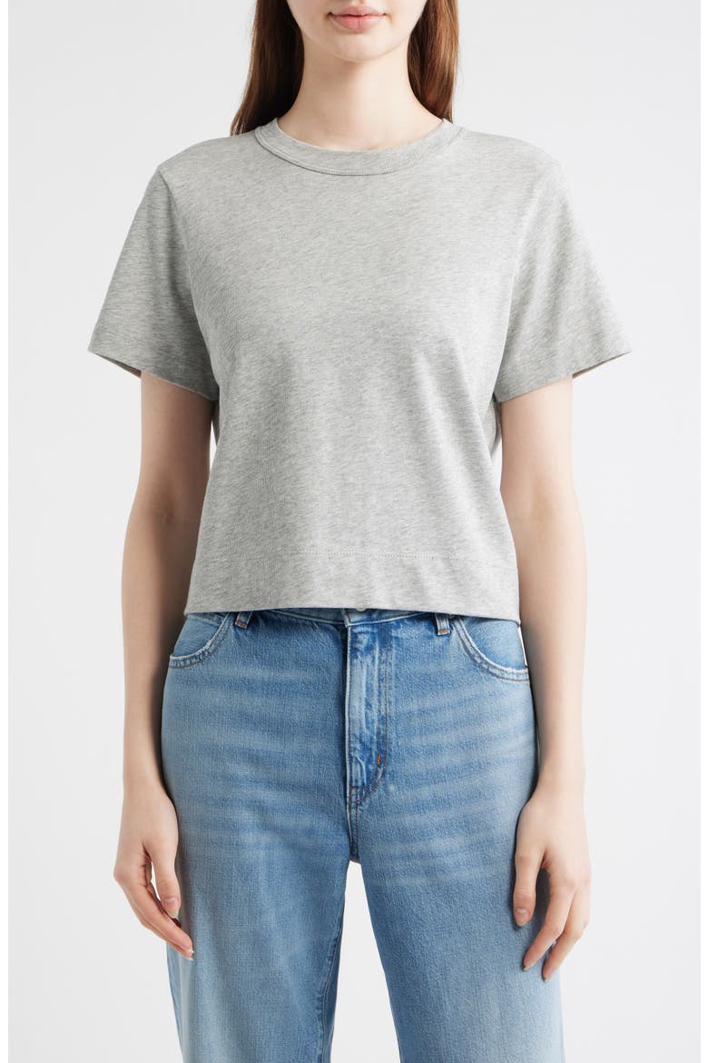 The Heather Boxy Crop T-Shirt, Main, color, HEATHER GREY