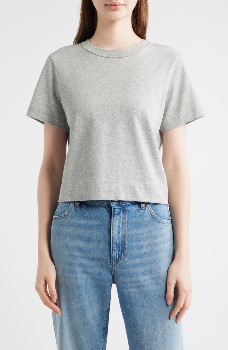 FRAME The Heather Boxy Crop T-Shirt, Main, color, Heather Grey