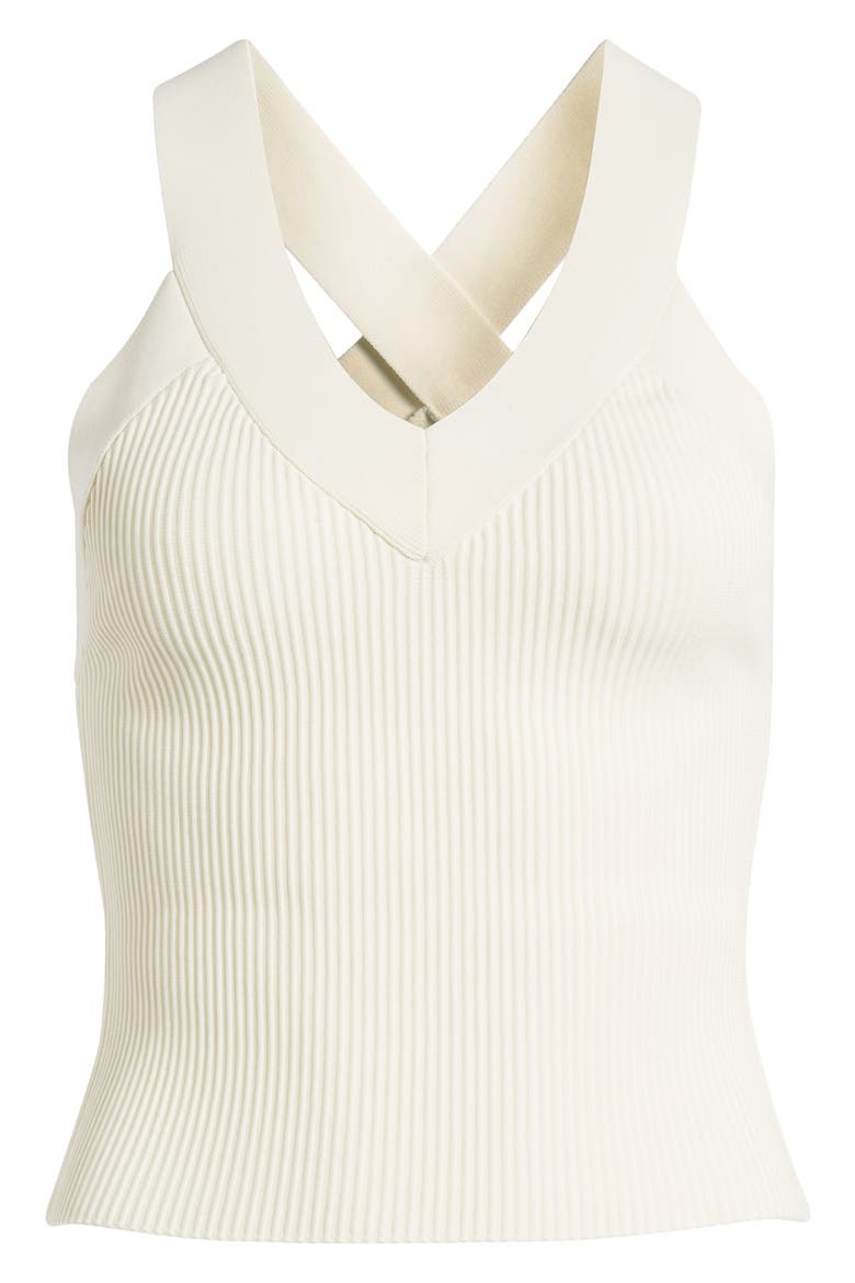 Cross Back Strap Rib Tank, Alternate, color, IVORY