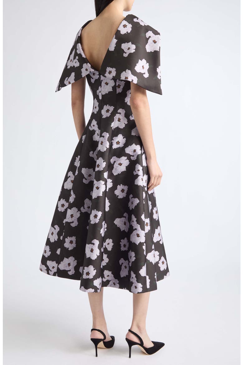 Cyralisse Cape Sleeve Dress, Alternate, color, BREEZY POPPY-CHOC/LILAC