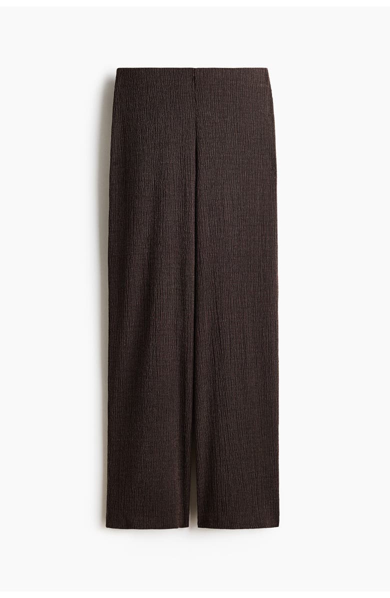 H&M Straight crinkled pants, Alternate, color, Dark Brown