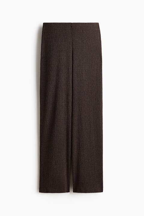 Straight Crinkled Trousers