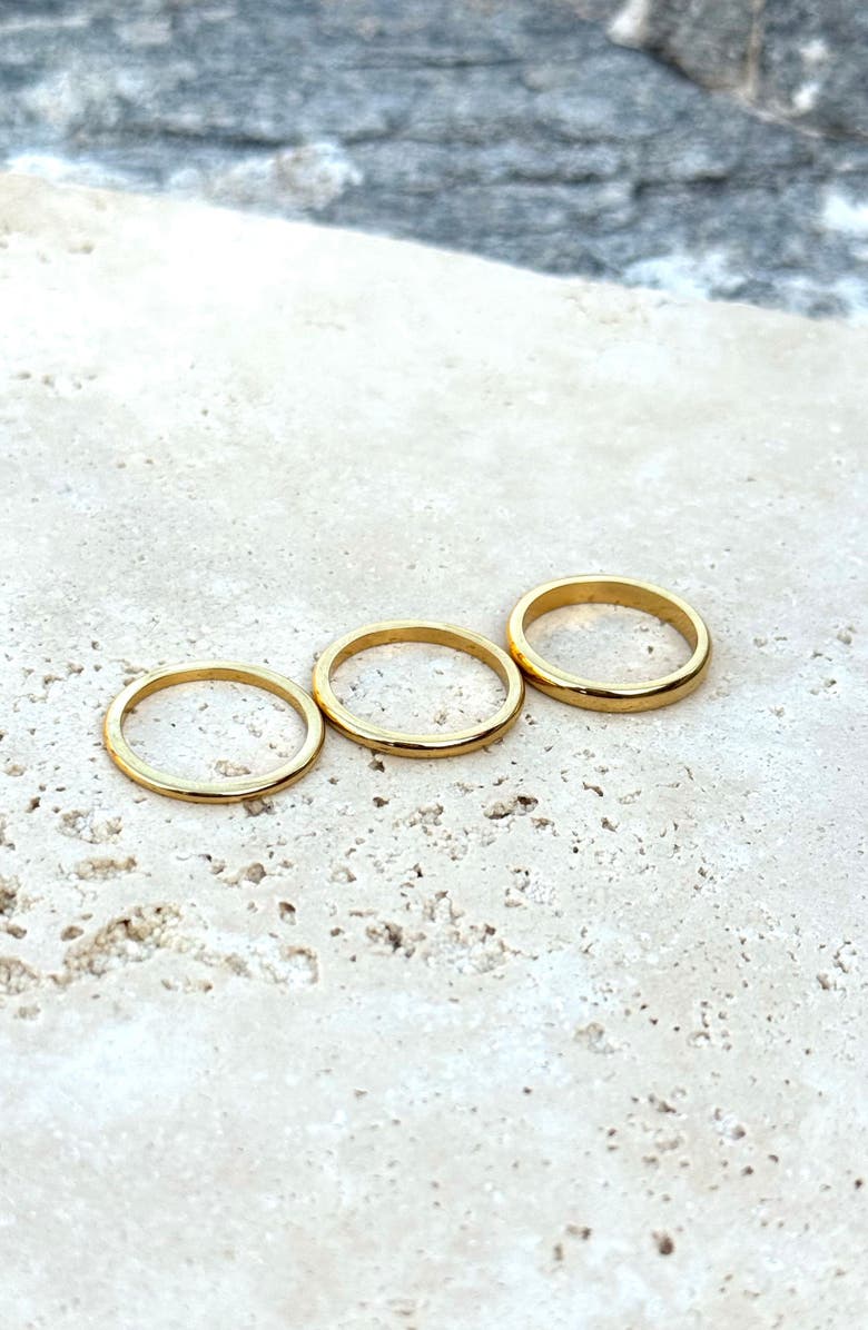 Adornia Set of 3 Stackable Band Rings, Alternate, color, Gold