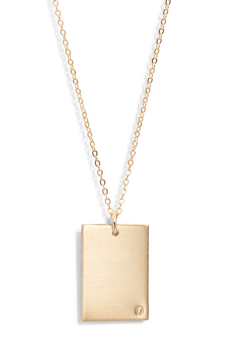 Goldie Initial Tag Pendant Necklace, Main, color, GOLD / O