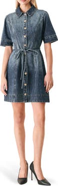 FREEMARKET Short Sleeve Denim Minidress