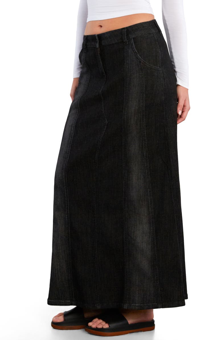 Wash Lab Denim Road Trip Denim Maxi Skirt, Alternate, color, Mixed Black
