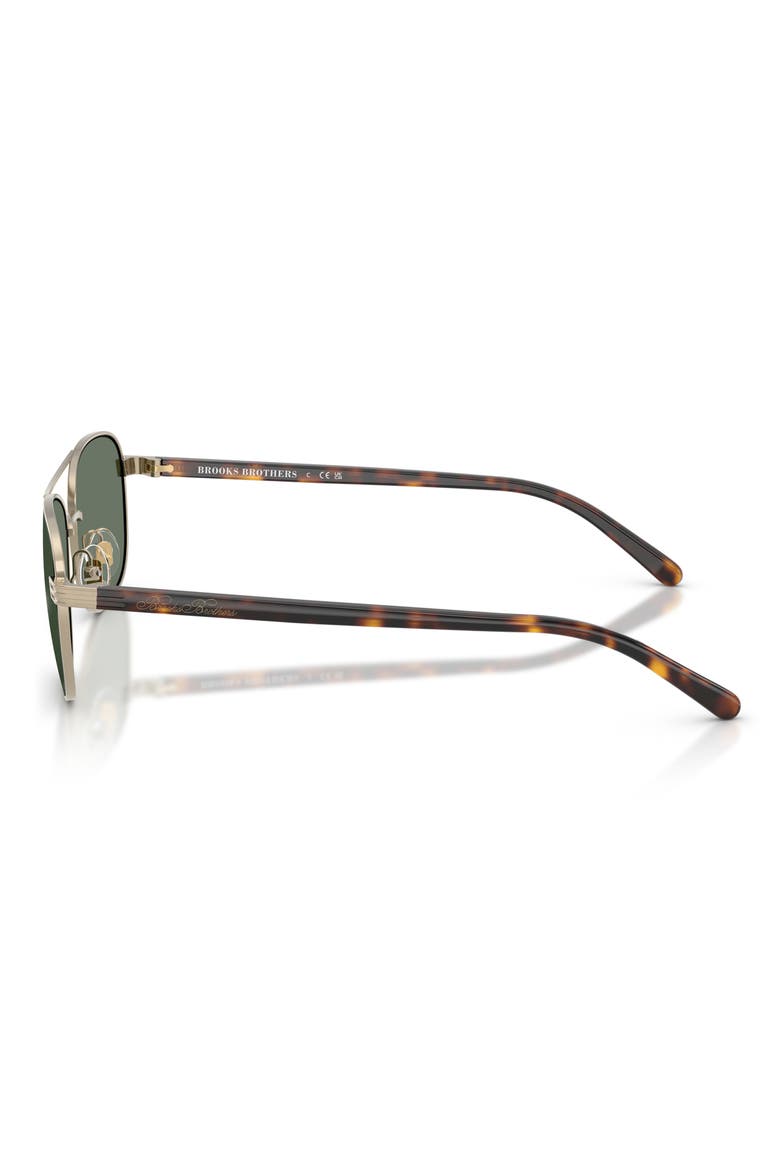 56mm Pilot Sunglasses, Alternate, color, MATTE GOLD / GREEN