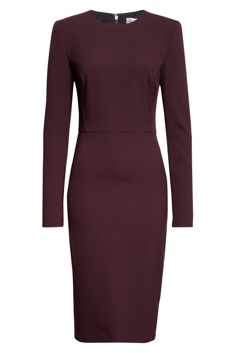 Long Sleeve Wool Blend T-Shirt Dress, Alternate, color, DEEP MAHOGANY
